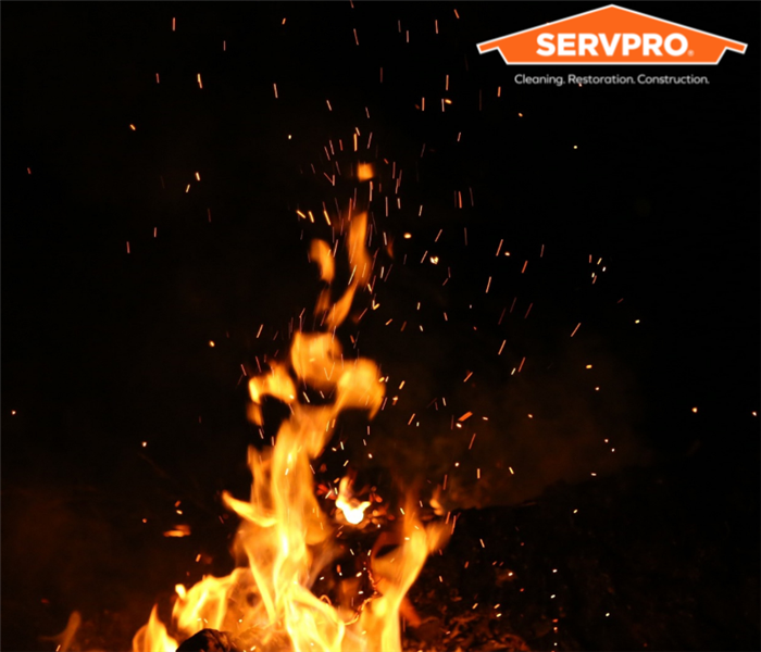 Fire flames and SERVPRO logo